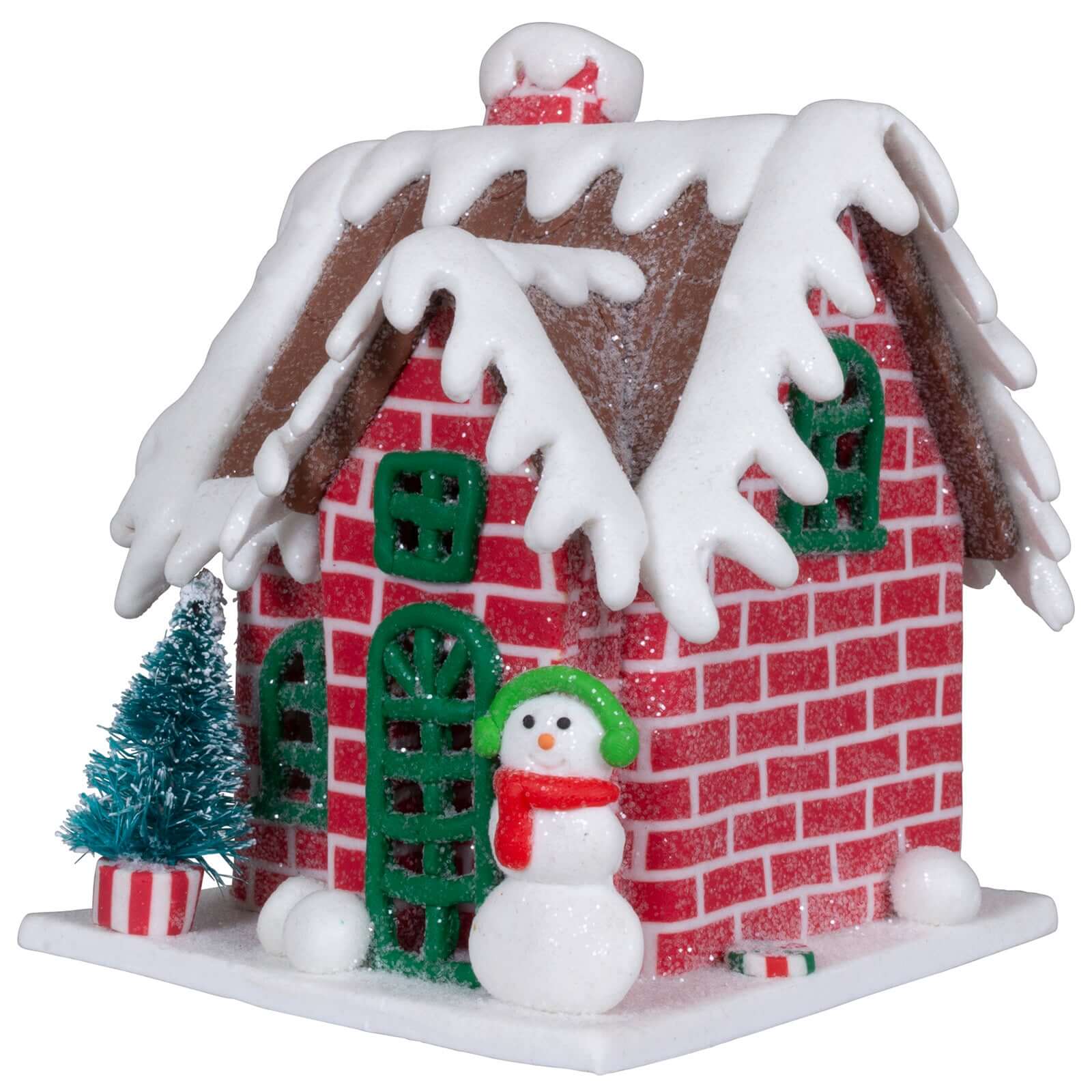 Lebkuchenhaus 12cm rot-braun