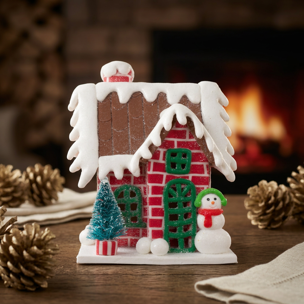 Gingerbread House 12cm red-brown
