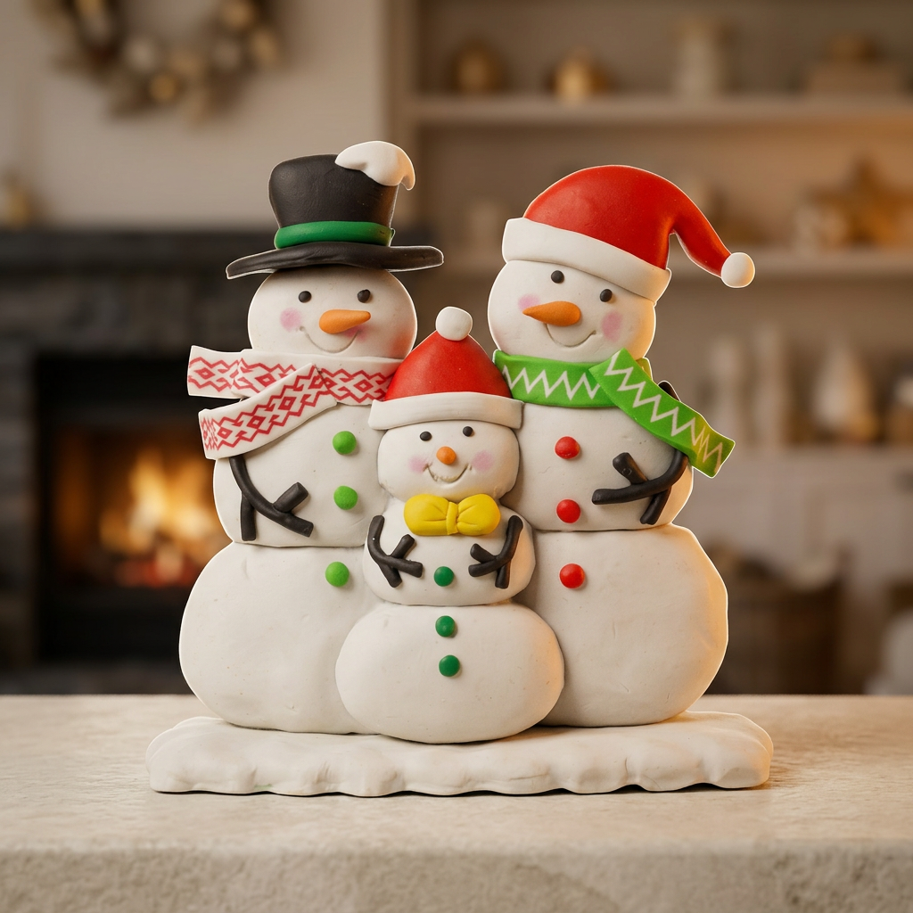 Schneemann Familie 14cm