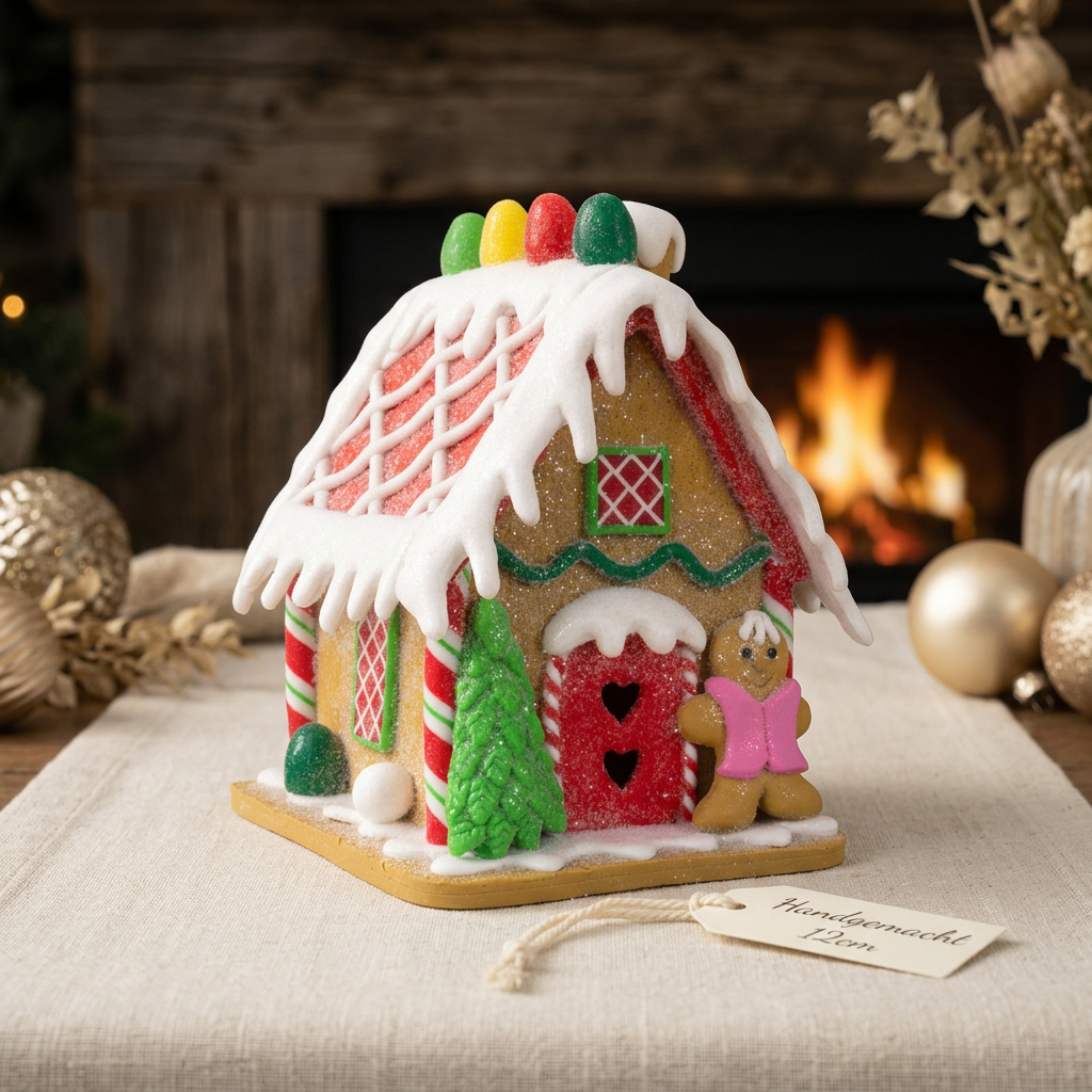 Lebkuchenhaus 12cm bunt