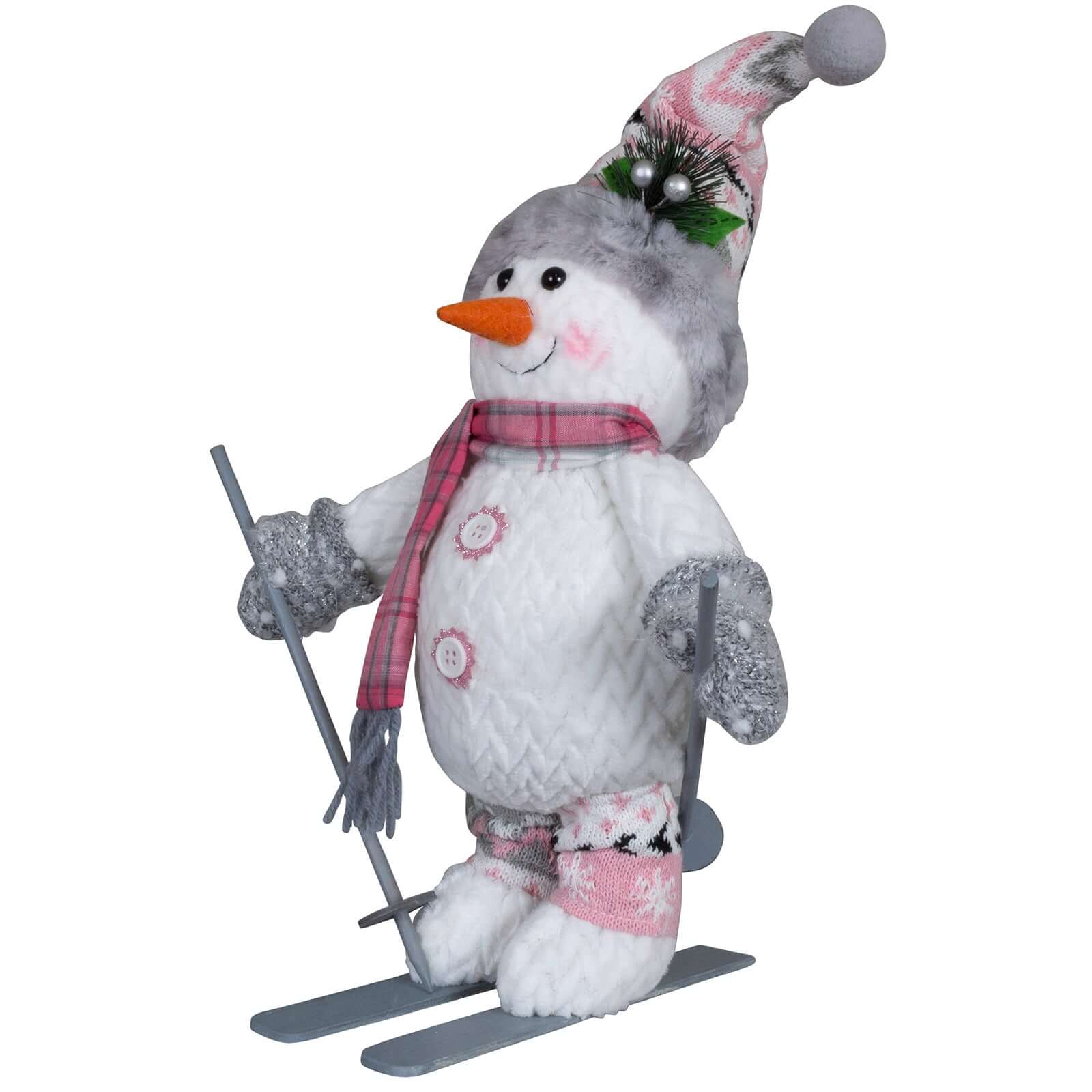 Schneemann auf Ski 34cm (40cm), Pärchen, 2 Stück