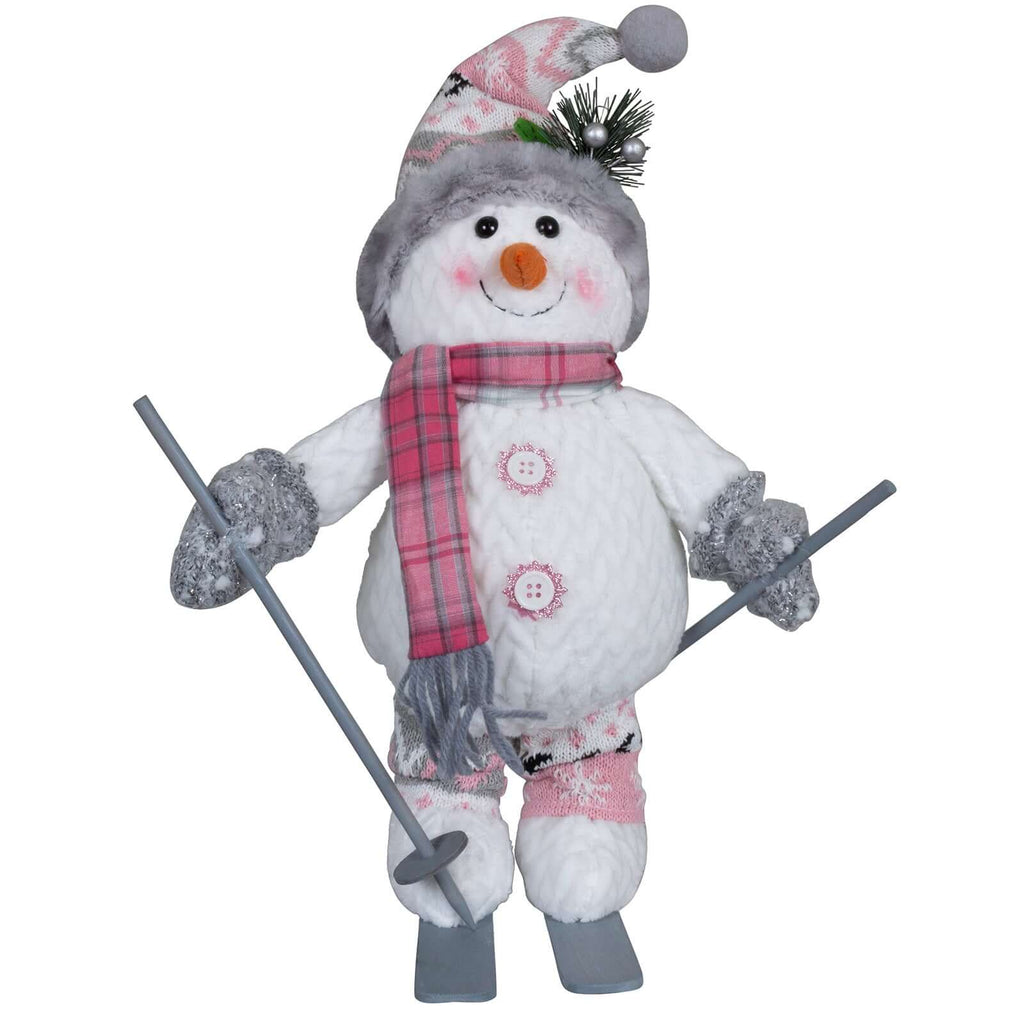 Schneemann auf Ski 34cm (40cm), Pärchen, 2 Stück