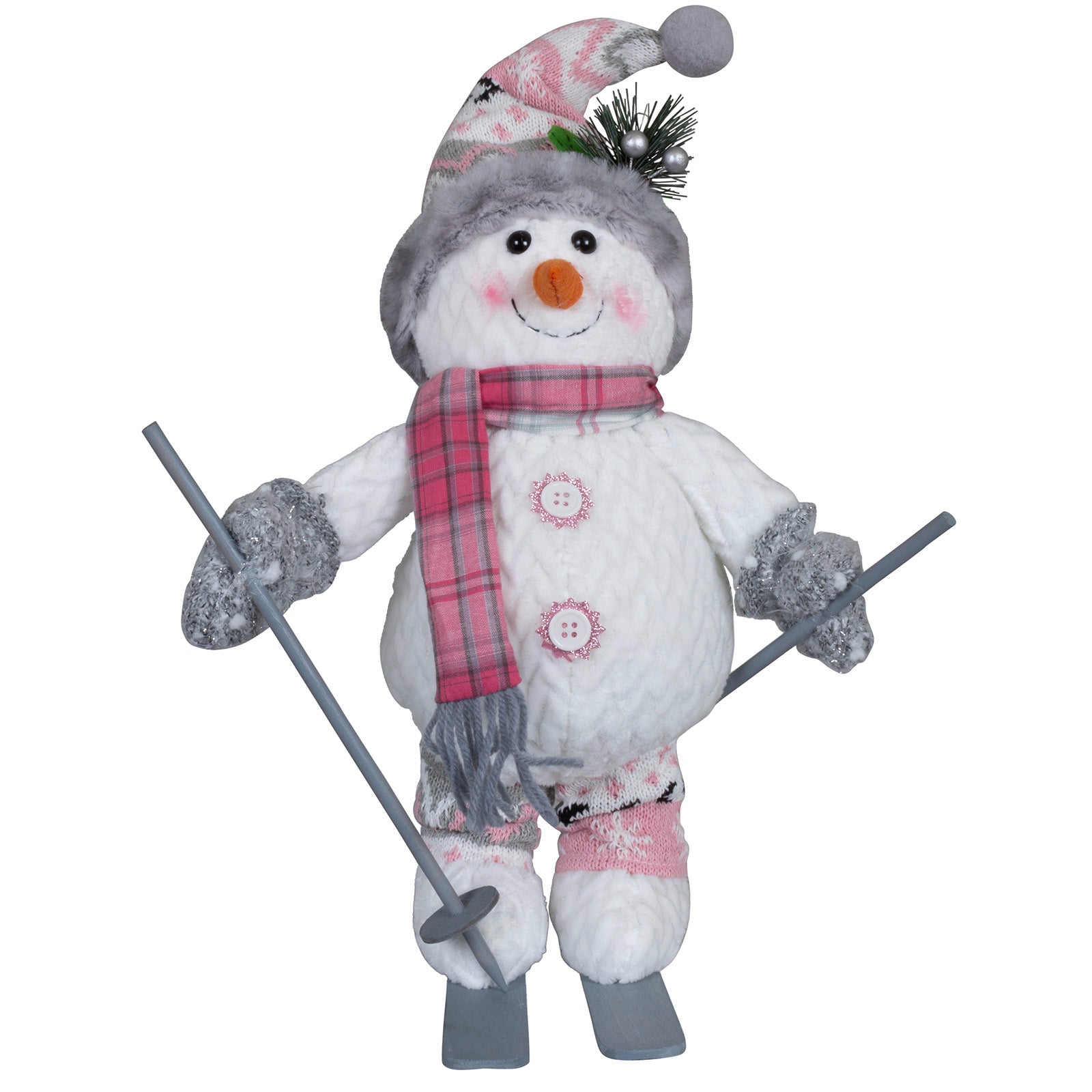 Schneemann auf Ski 34cm (40cm), Pärchen, 2 Stück