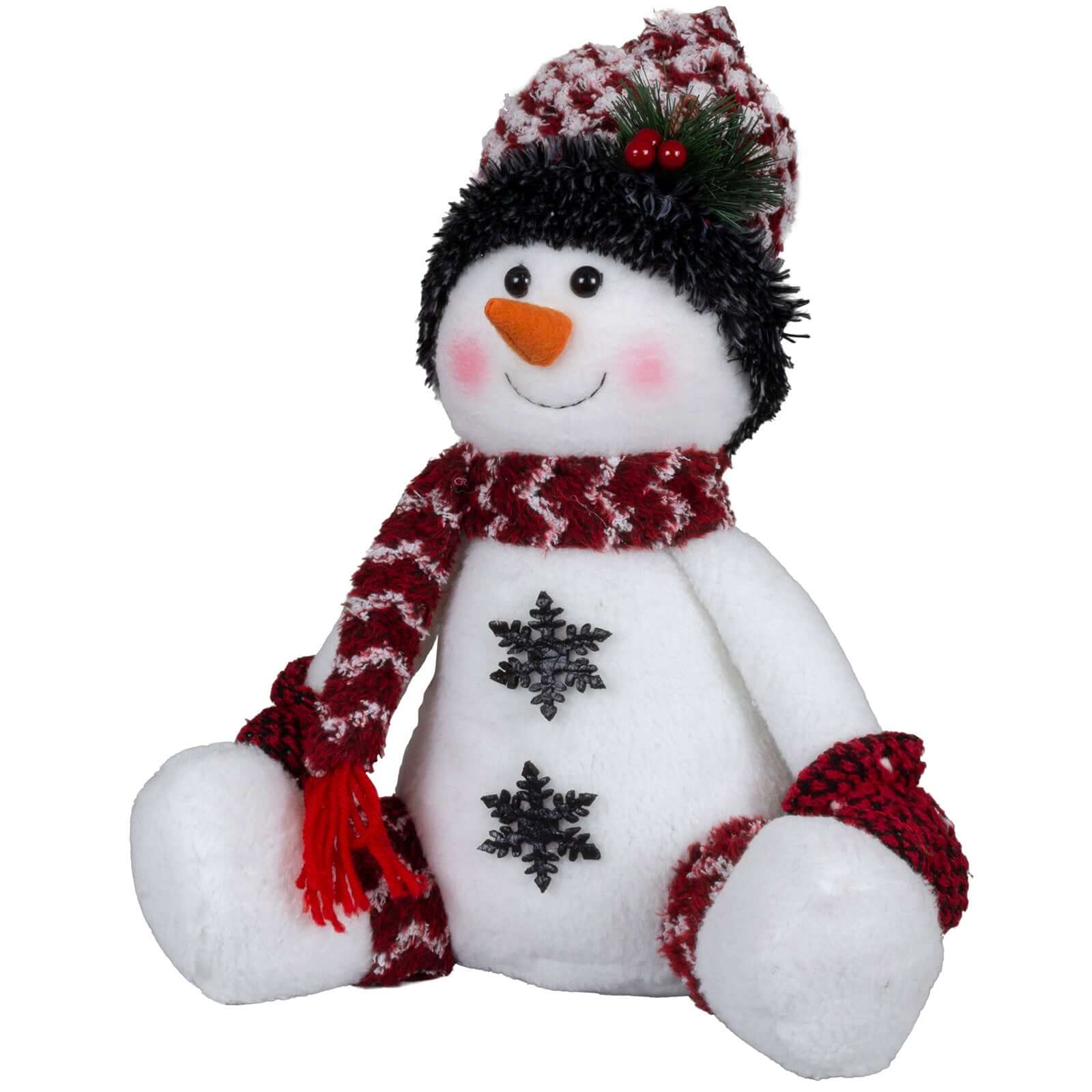 Schneemann 36cm (50cm) sitzend, Pärchen, 2 Stück