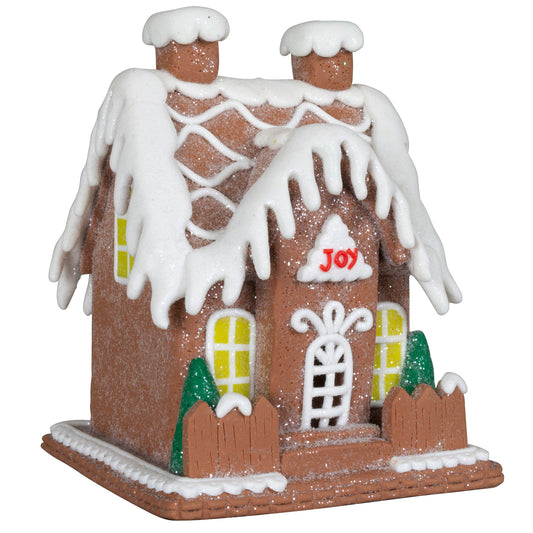 Lebkuchenhaus 13cm braun-weiß