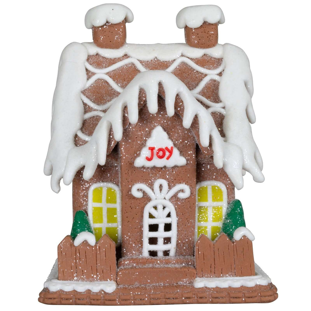 Lebkuchenhaus 13cm braun-weiß