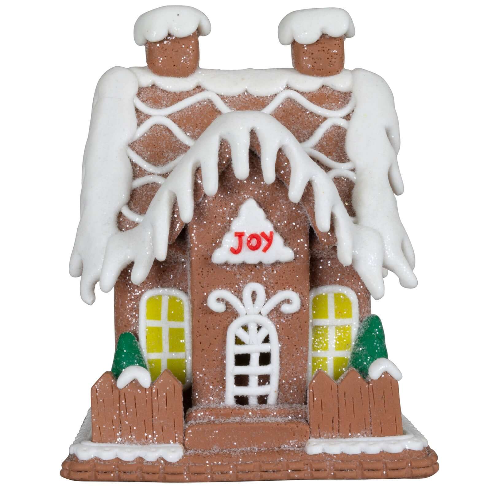 Lebkuchenhaus 13cm braun-weiß