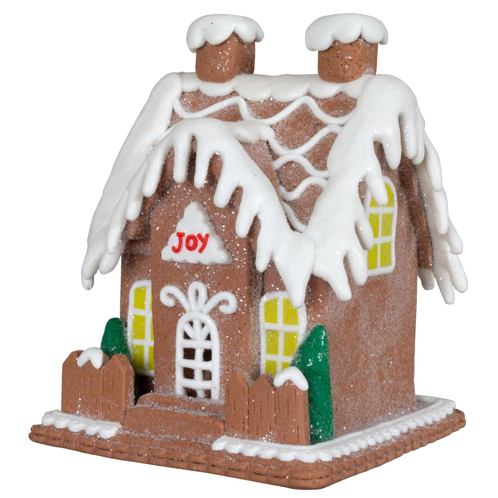 Lebkuchenhaus 13cm braun-weiß