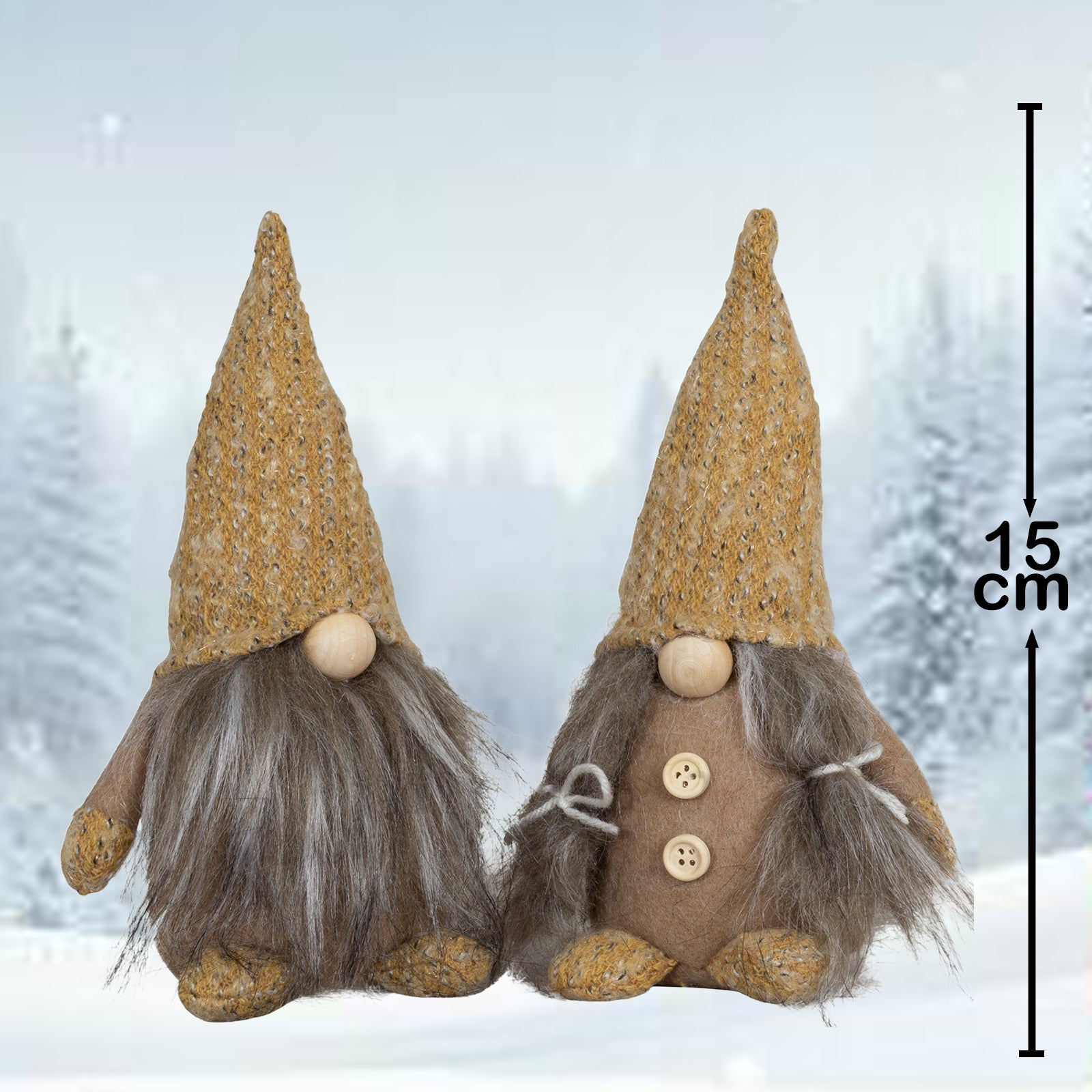 Wichtel 15cm (21cm) sitzend, 2 Stück