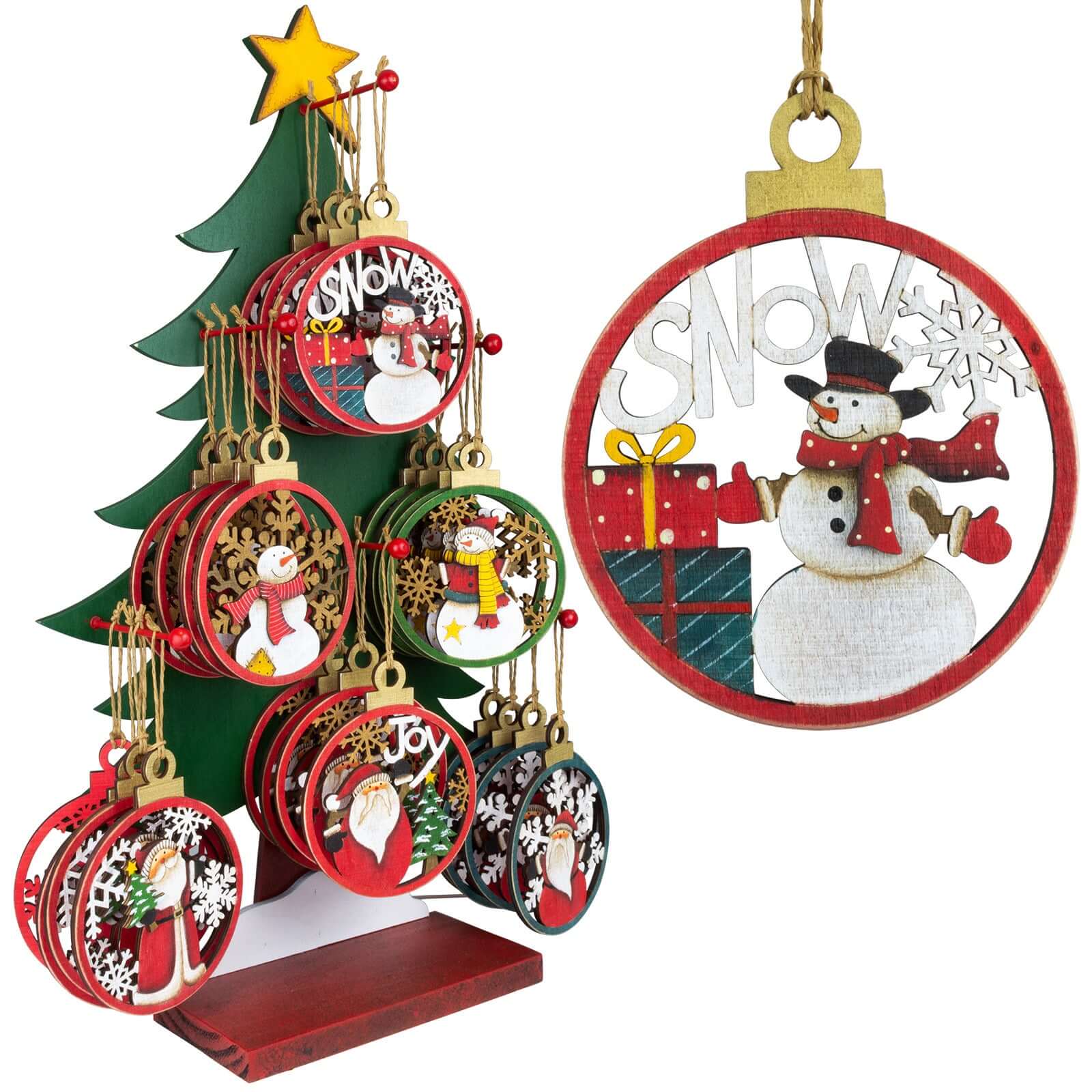 Baumschmuck Holz 13cm im 48er Display