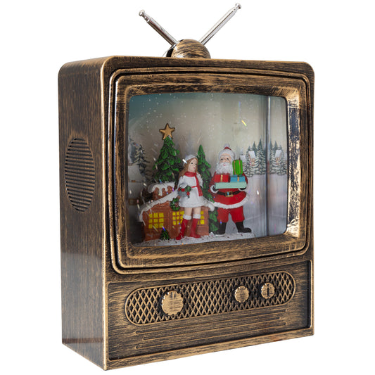 LED Schneelaterne Weihnachtsmann TV 24cm + Musik