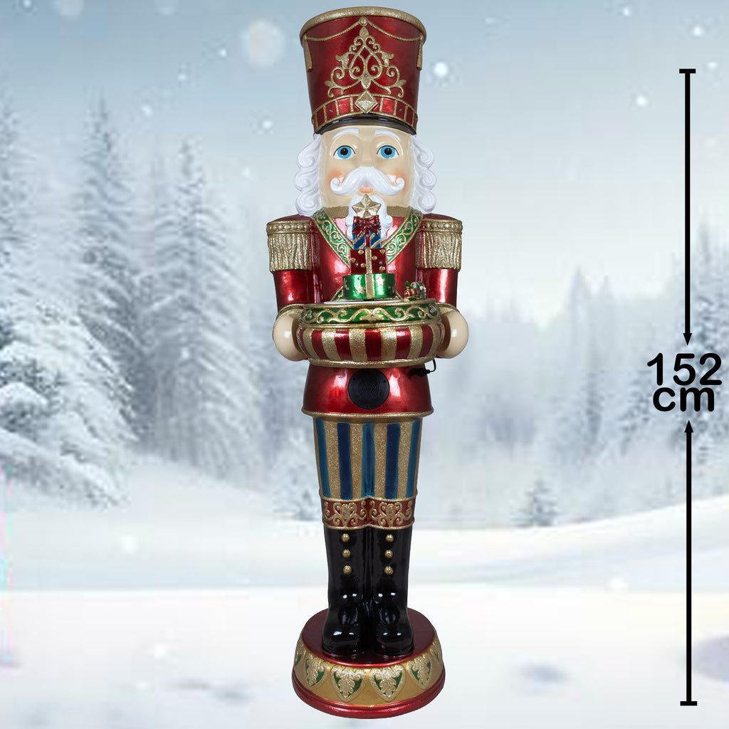 LED XXL Nussknacker 152cm mit Musik