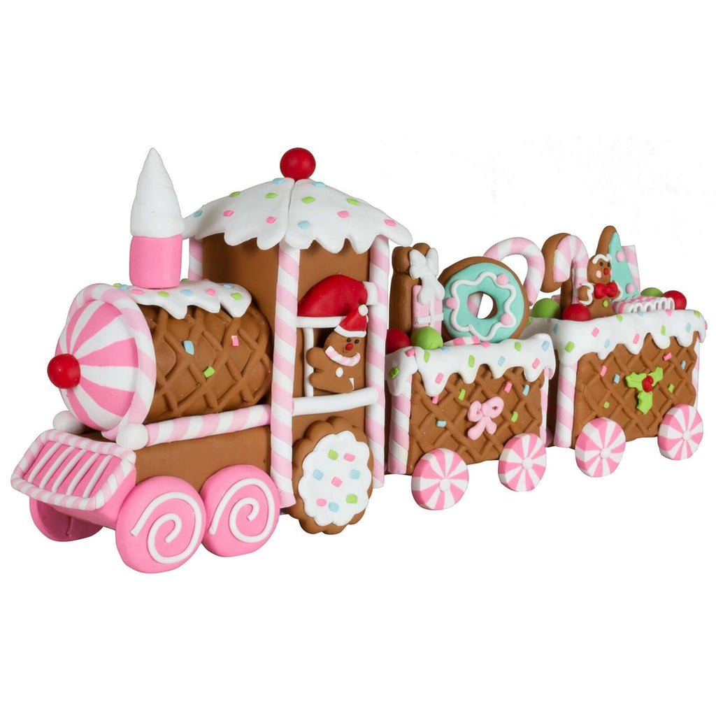 Lebkuchenzug 33cm braun-rosa/weiß