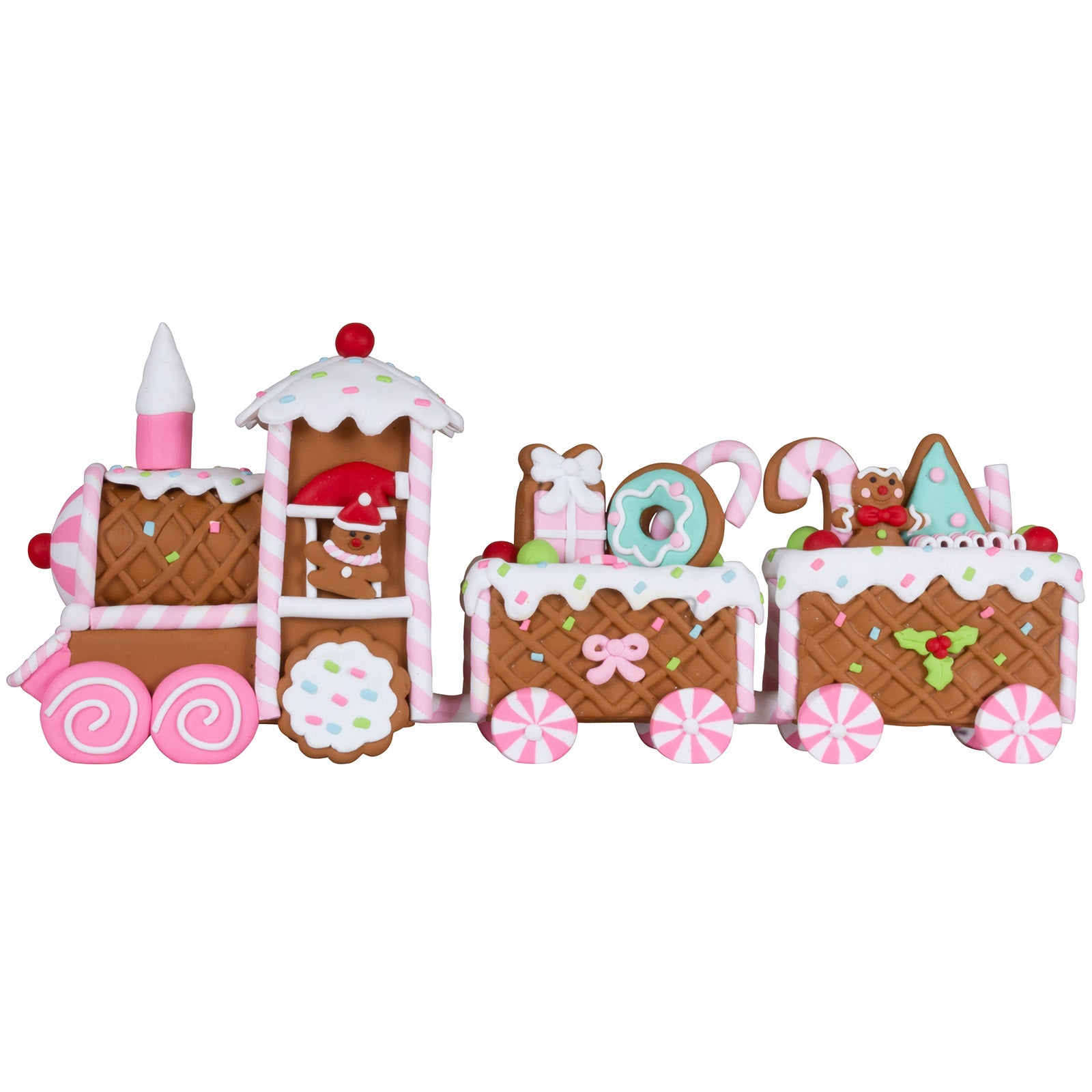 Lebkuchenzug 33cm braun-rosa/weiß