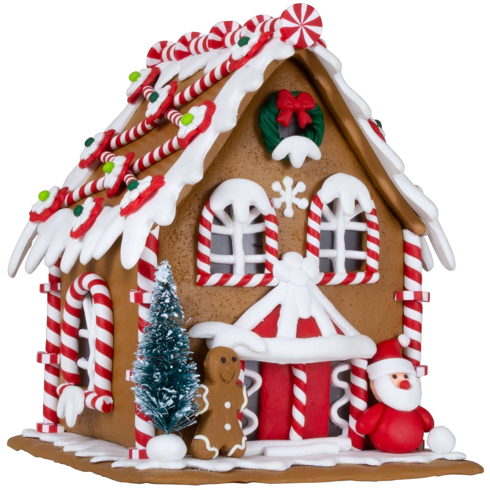 LED Lebkuchenhaus 16cm braun