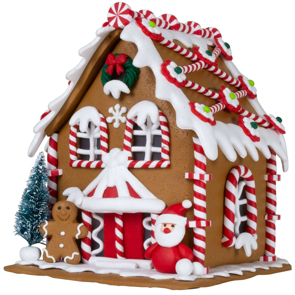 LED Lebkuchenhaus 16cm braun