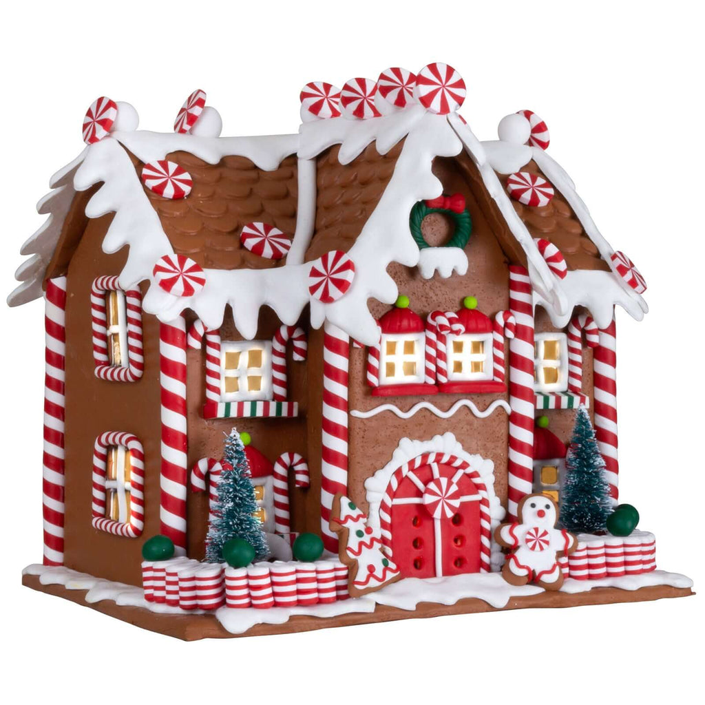 LED Lebkuchenhaus 22cm braun