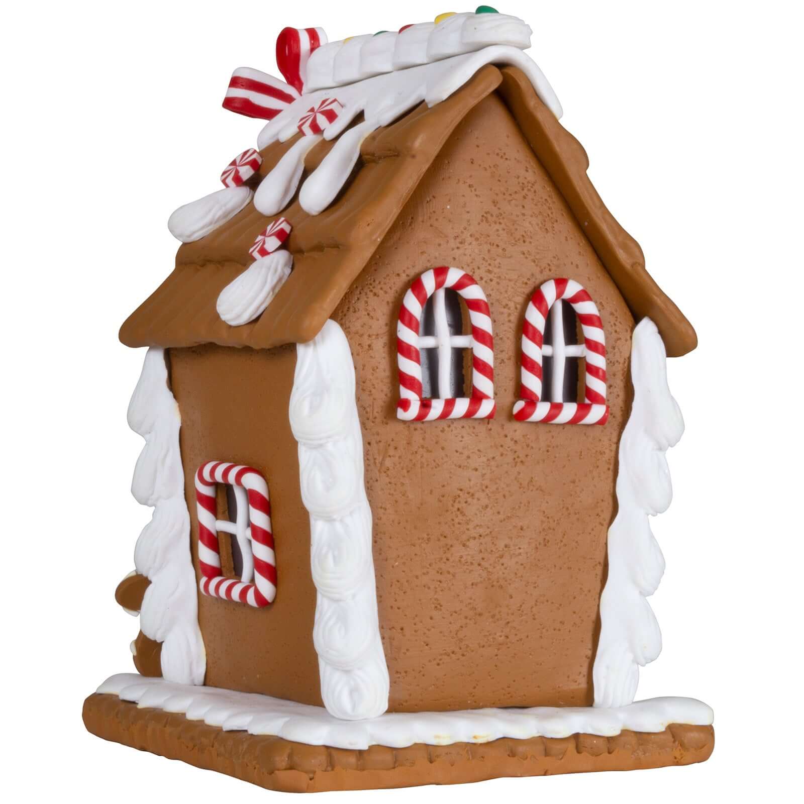 Lebkuchenhaus 14cm braun-weiß