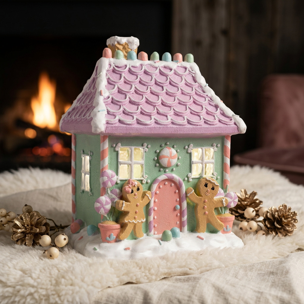 LED Gingerbread House 17x21x13cm