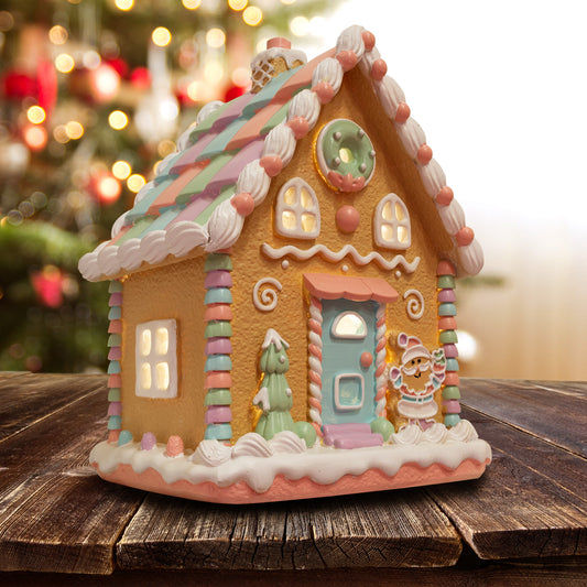 LED Lebkuchenhaus 25cm bunt