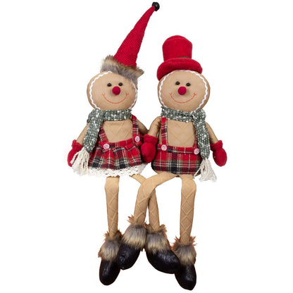 Lebkuchenfiguren, 2 Designs, 35cm (70cm) Kantenhocker, 2 Stück