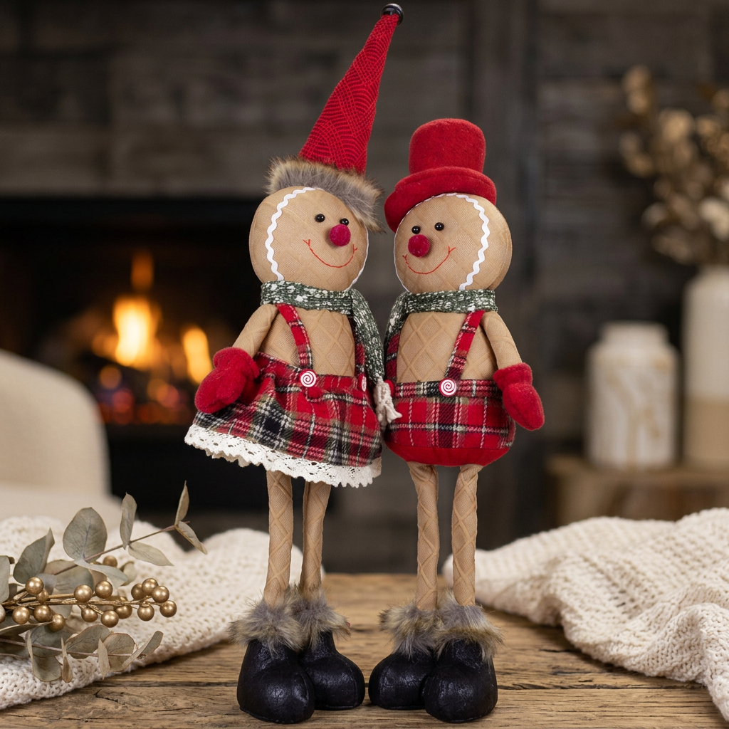 Gingerbread Figures, 2 Designs, 55cm (69cm) standing, 2 pieces