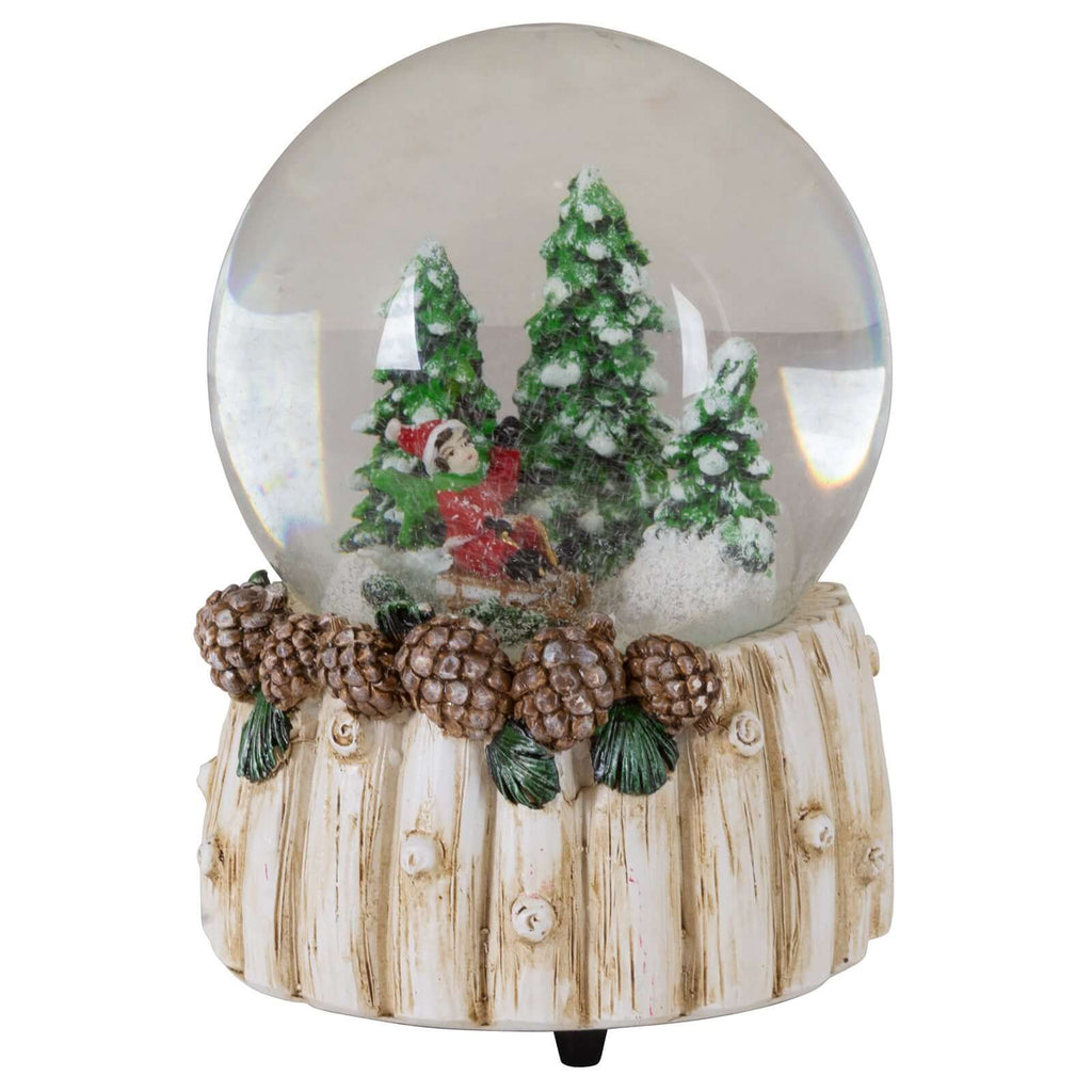 Schneekugeln mit Spieluhr 15cm, 2 Designs im Set