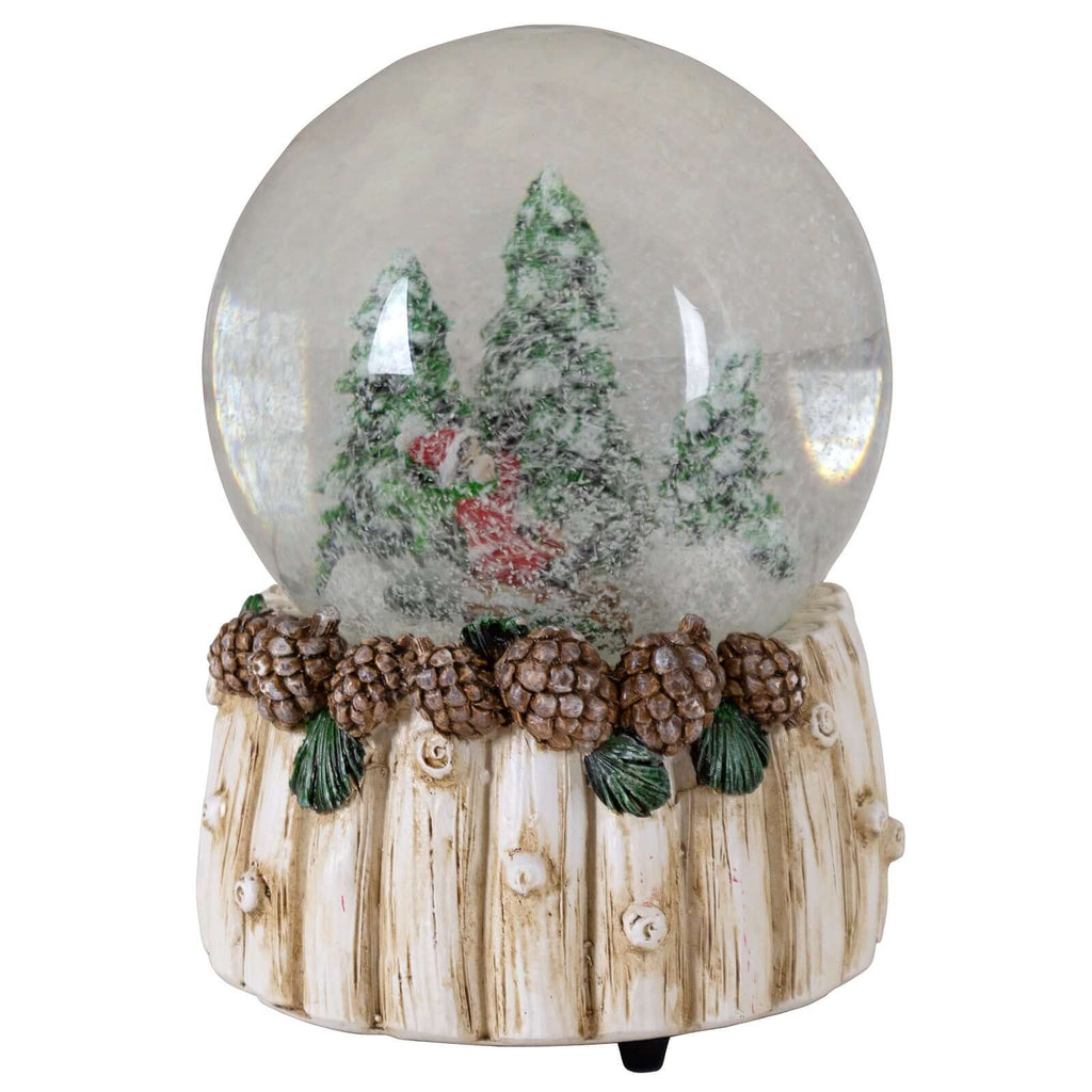 Schneekugeln mit Spieluhr 15cm, 2 Designs im Set