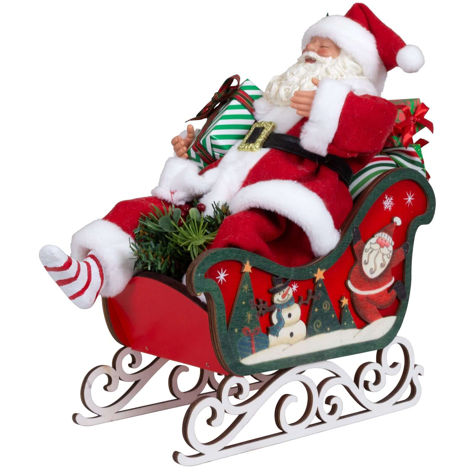 Weihnachtsmann im Schlitten 28cm