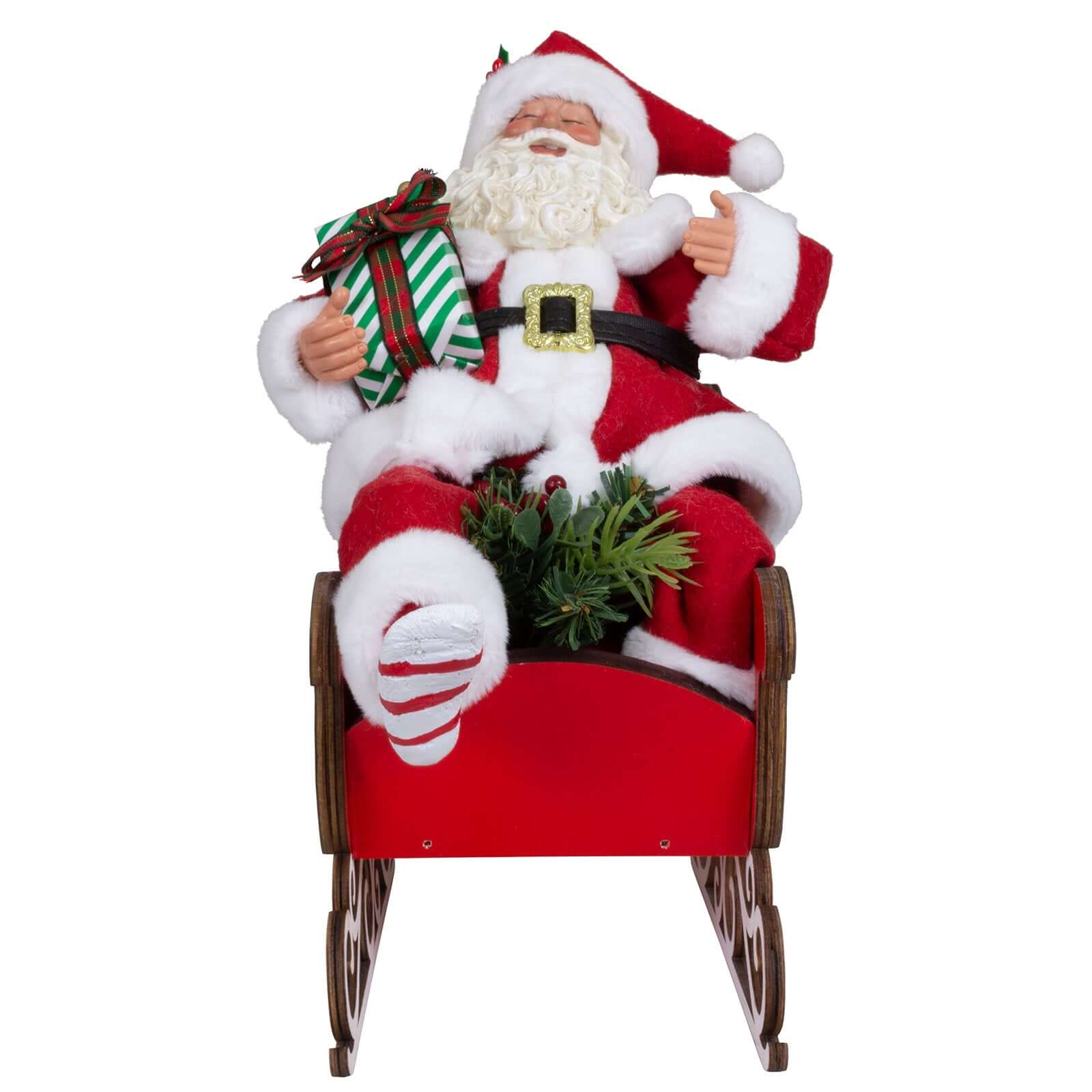 Weihnachtsmann im Schlitten 28cm