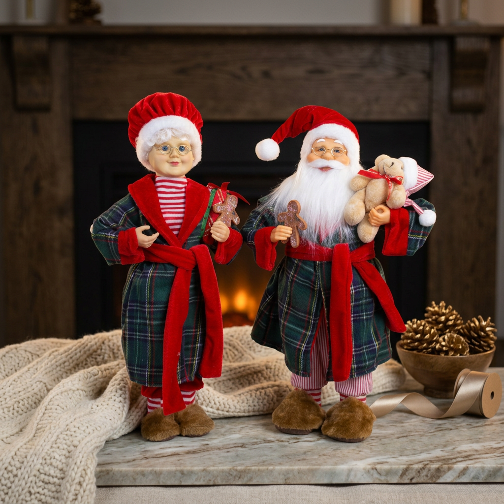 Weihnachtsfrau und Weihnachtsmann 45cm, 2 Designs, stehend