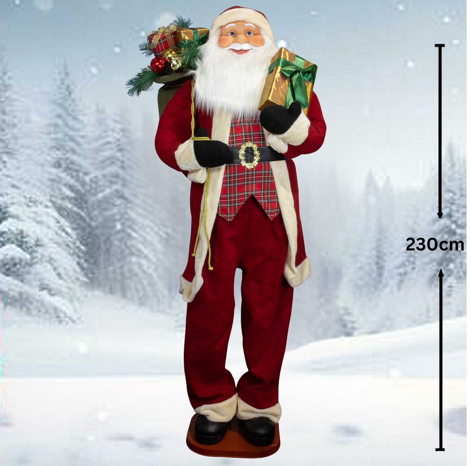 XXL Weihnachtsmann 230cm stehend Santa platzspared