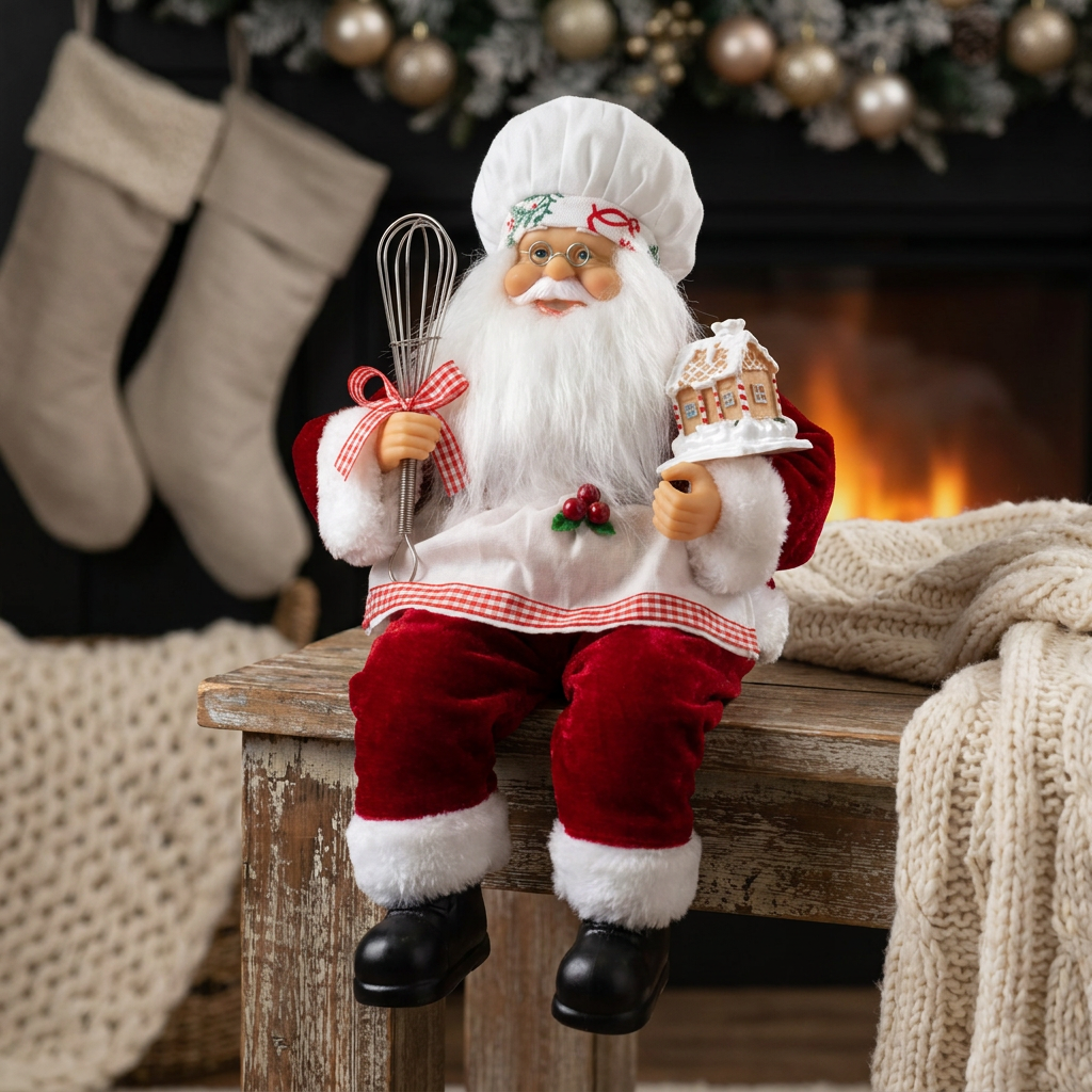 Weihnachtsmann Konditor 'Nicolas' 30cm Kantenhocker