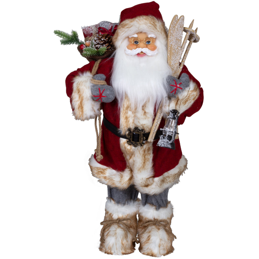 Christmas Paradise Weihnachtsmann 80 cm mit Ski Laterne & Sack