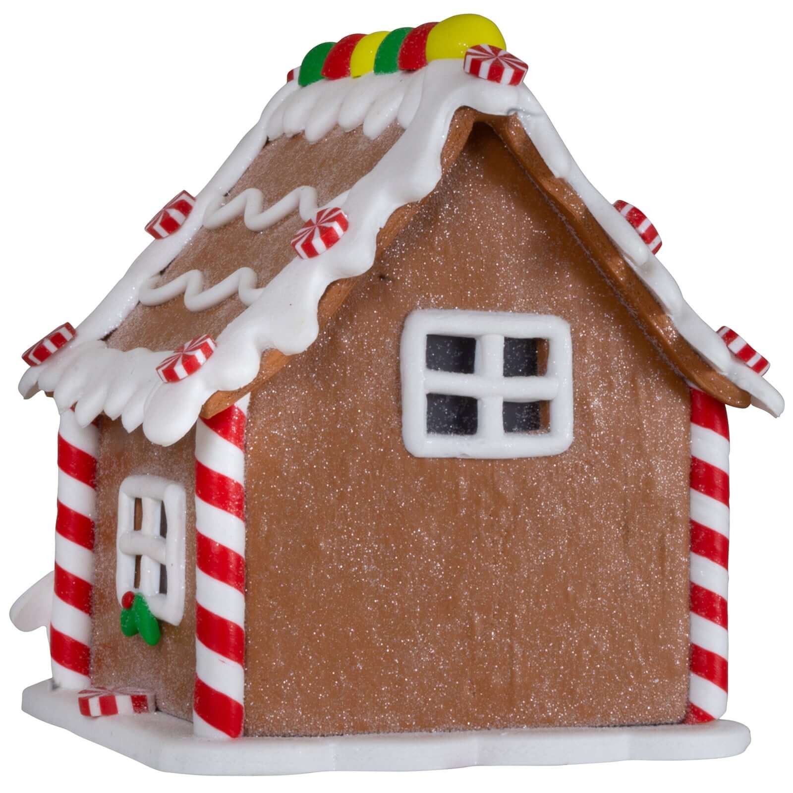 LED Lebkuchenhaus 13cm braun