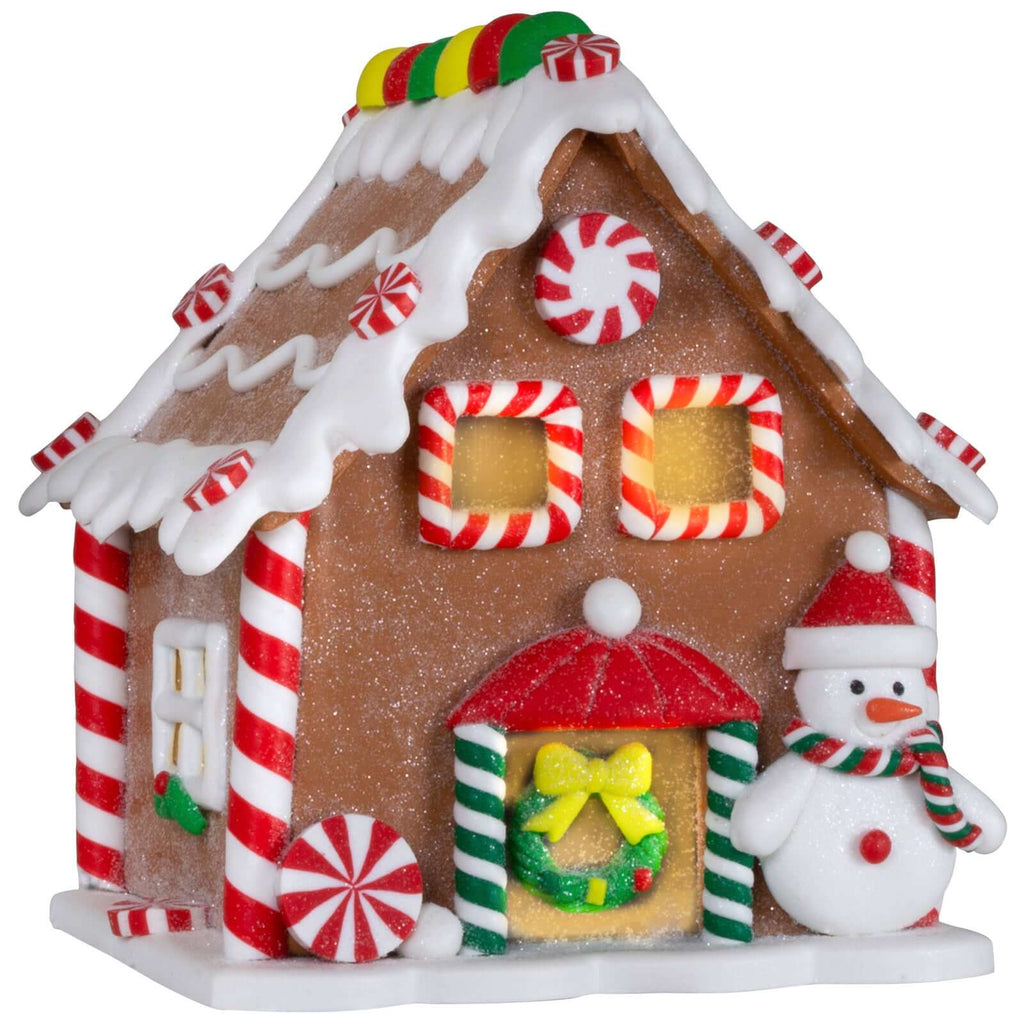 LED Lebkuchenhaus 13cm braun