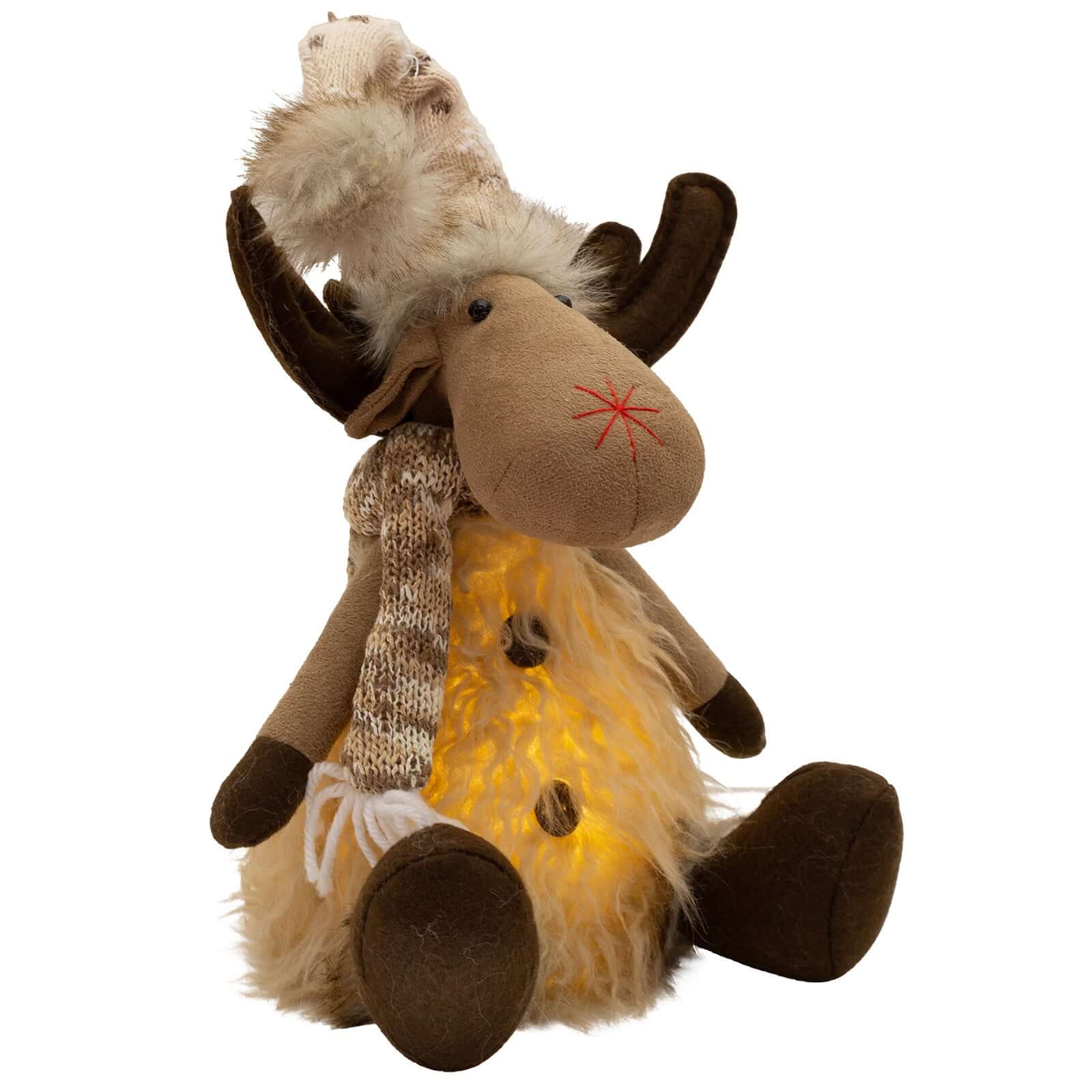 Elch mit LED 27cm (40cm) sitzend, 2 Stück