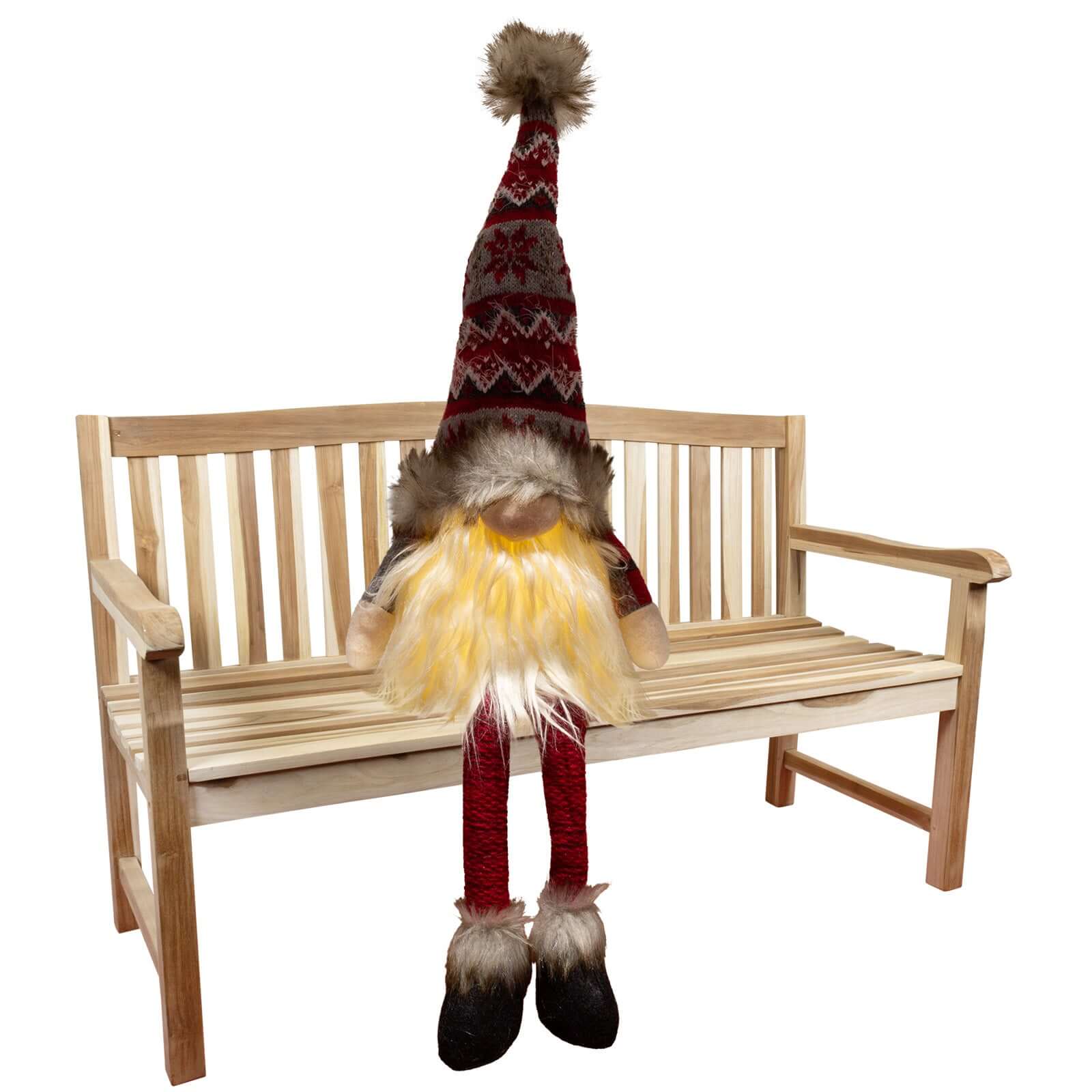 Wichtel, 2 Designs, mit LED 25cm (60cm), sitzend, 2 Stück+Timer