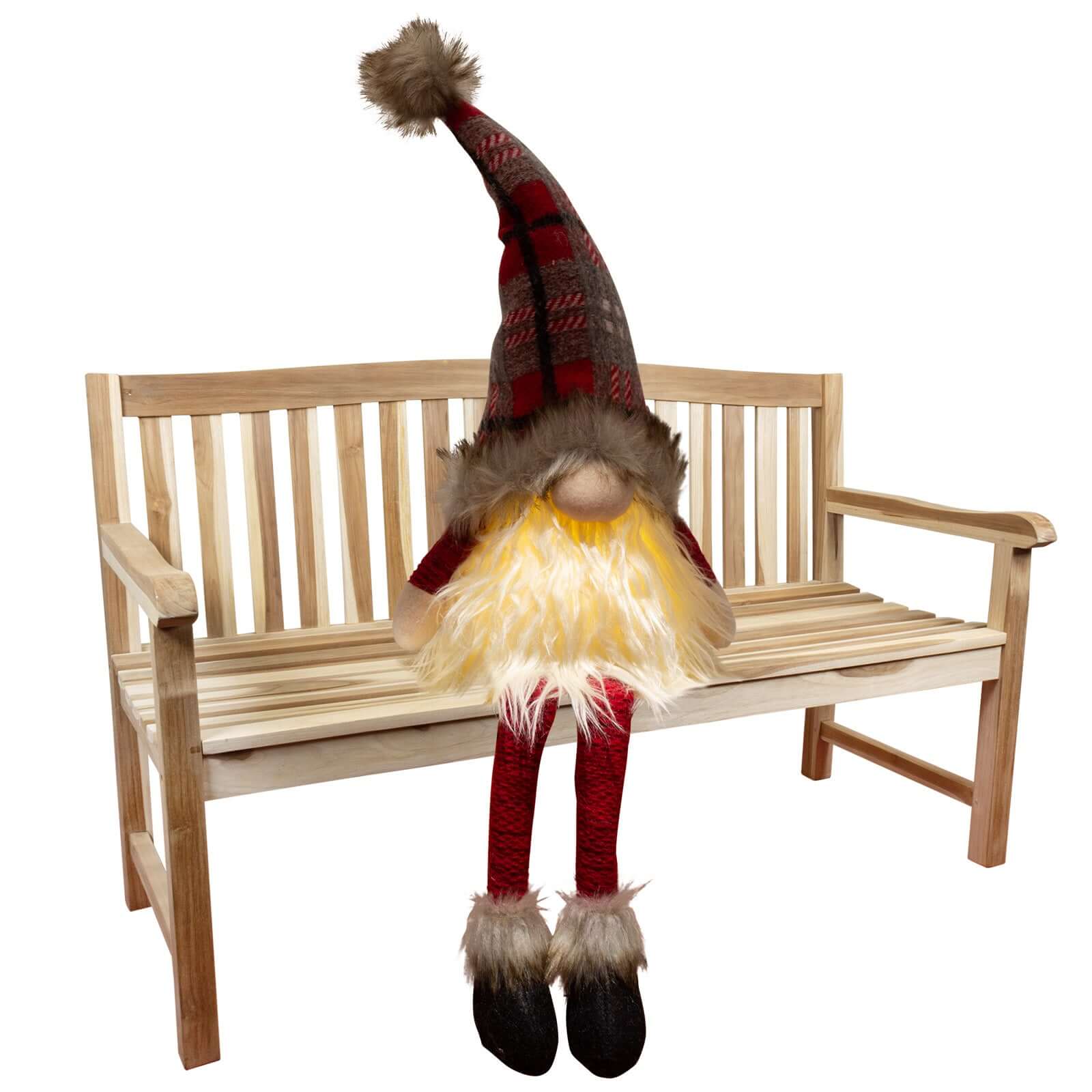 Wichtel, 2 Designs, mit LED 25cm (60cm), sitzend, 2 Stück+Timer