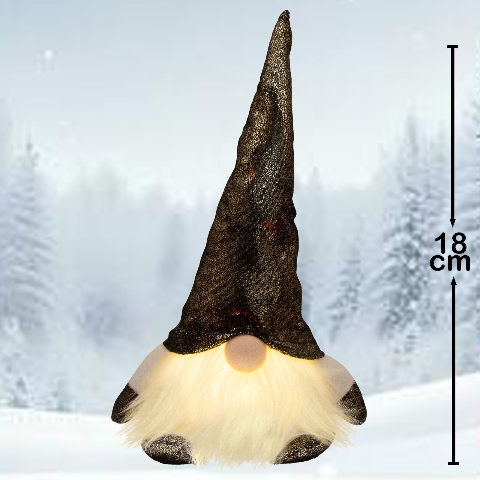 Wichtel, mit LED 18cm (28cm), sitzend + Timer