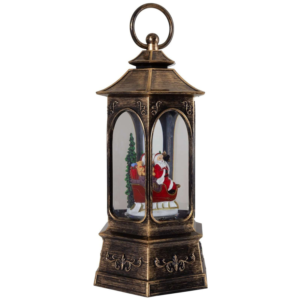LED Schneelaterne Santa 26cm + Musik