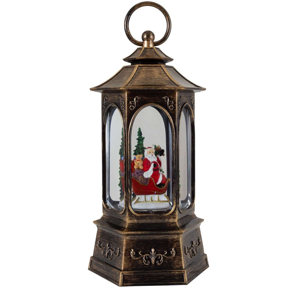 LED Schneelaterne Santa 26cm + Musik