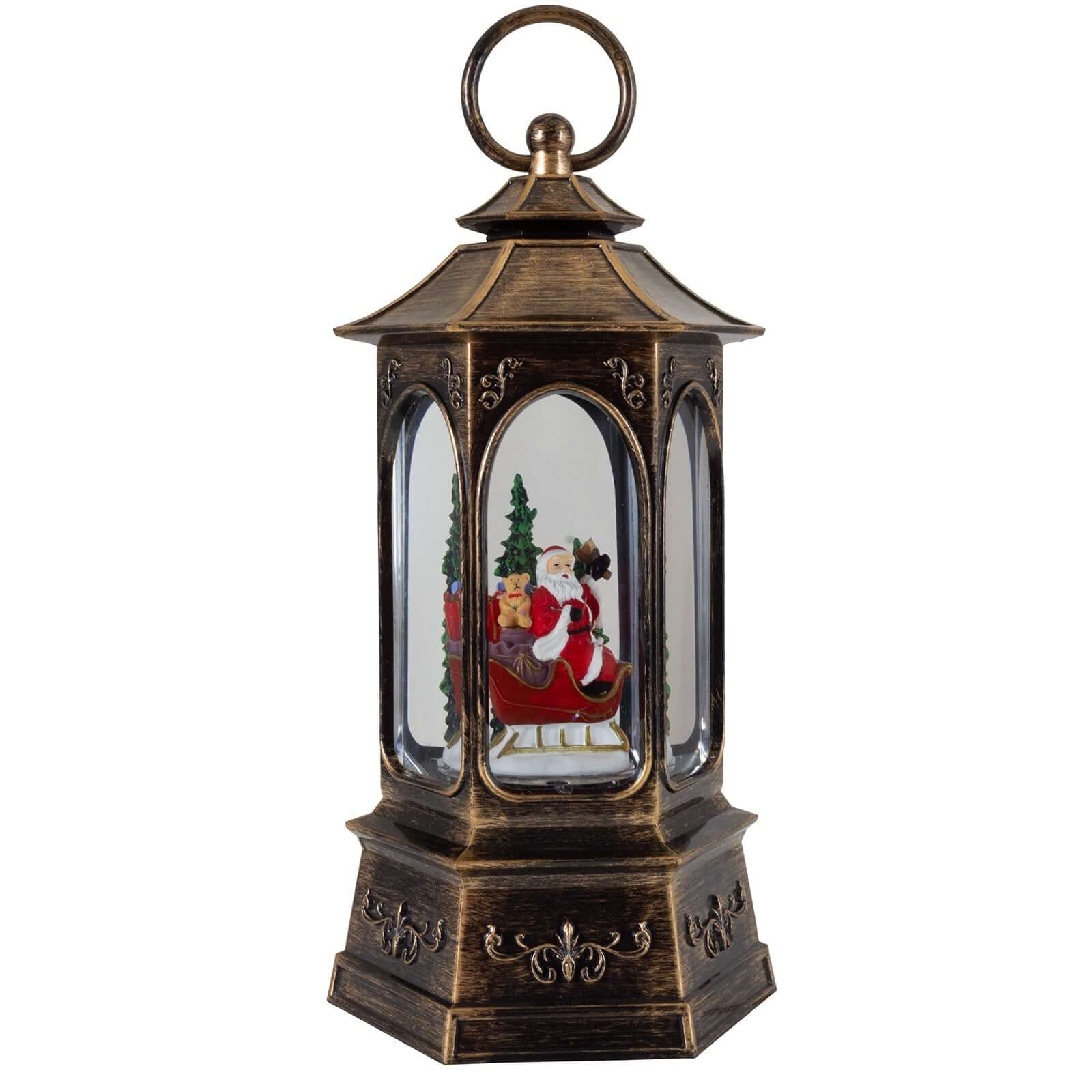 LED Schneelaterne Santa 26cm + Musik