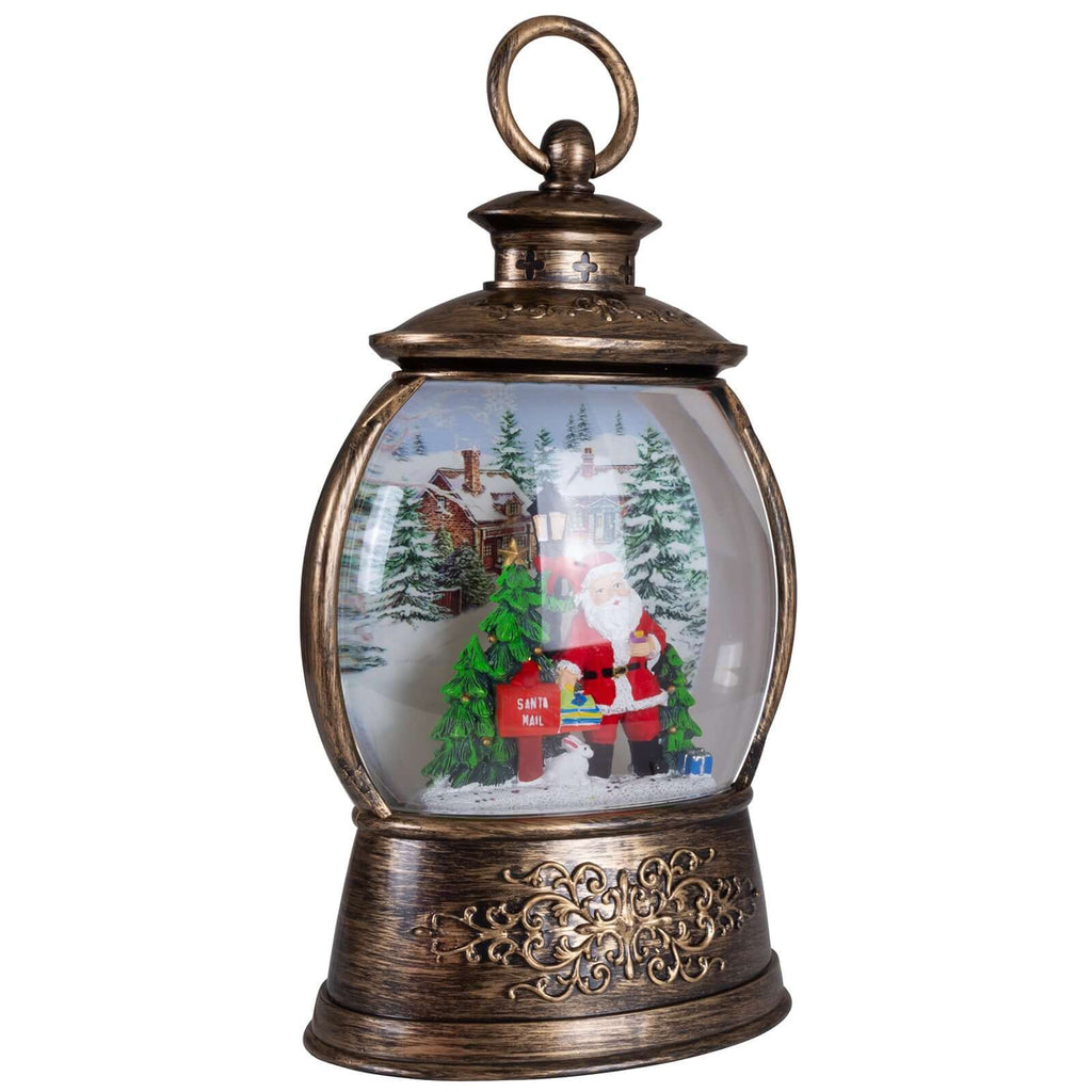 LED Schneelaterne Santa 24cm + Musik