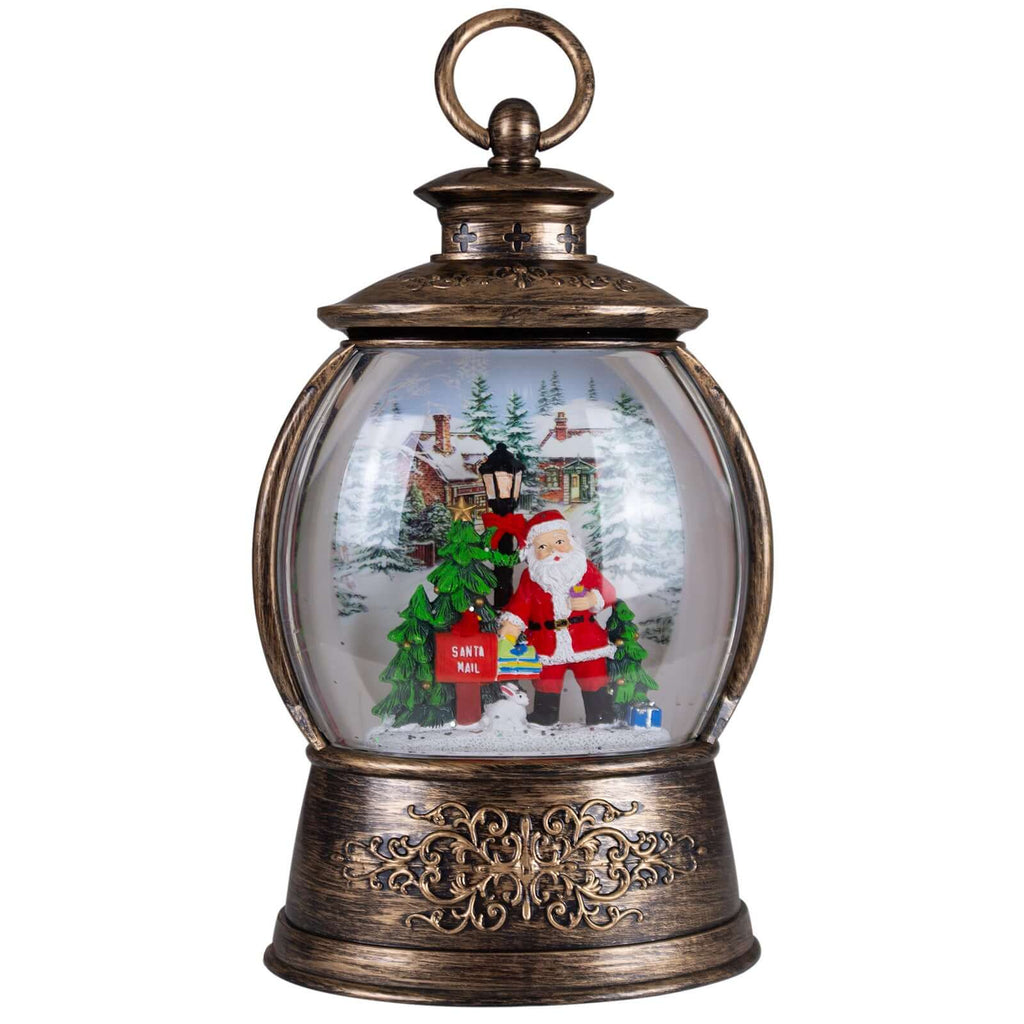 LED Schneelaterne Santa 24cm + Musik
