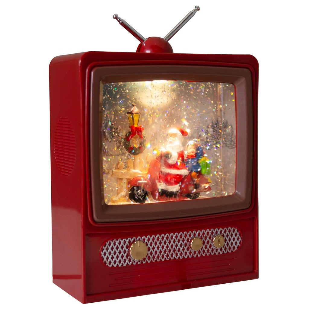 LED Schneelaterne Weihnachtsmann TV 24cm + Musik