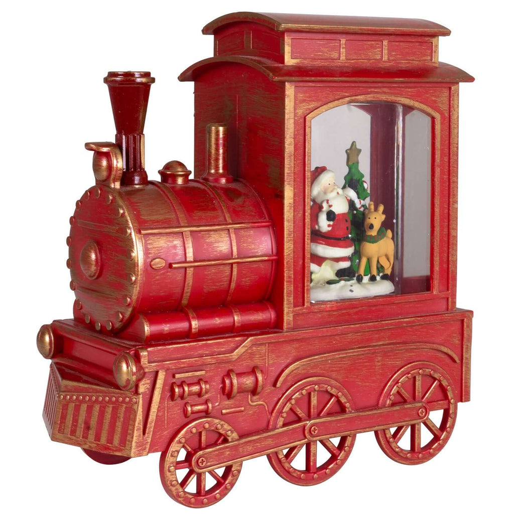 LED Schneelaterne Zug 17cm + Musik