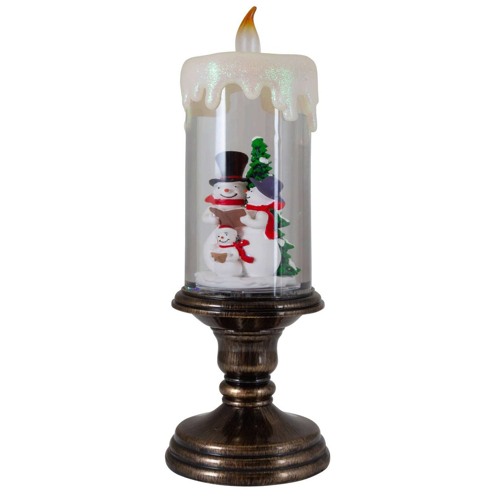 LED Schneelaterne Kerze Schneemann, 29cm