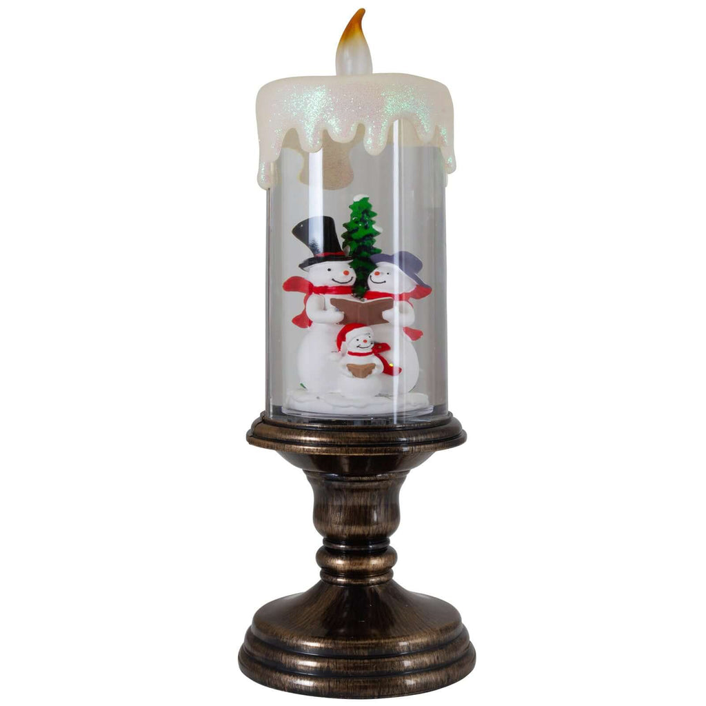 LED Schneelaterne Kerze Schneemann, 29cm