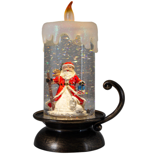 LED Schneelaterne Kerze Weihnachtsmann, 22cm
